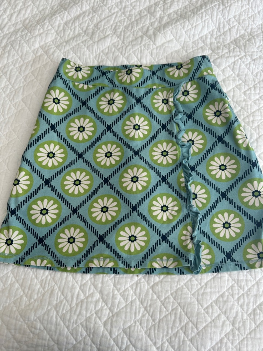 Spartina 449 Teal and Green Floral Mini Skirt
